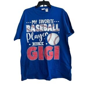 NWT Port & Company Women's Size Large T-Shirt Baseball Gigi Royal Blue SS